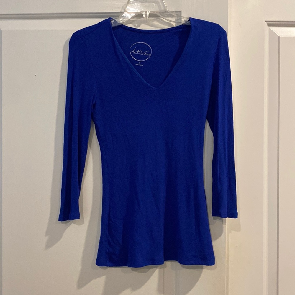 INC three quarter Royal Blue Shirt